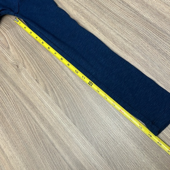 We The Free Free People Ribbed Navy Blue Tate Keyhole Long Sleeve Tee Medium - Picture 5 of 8